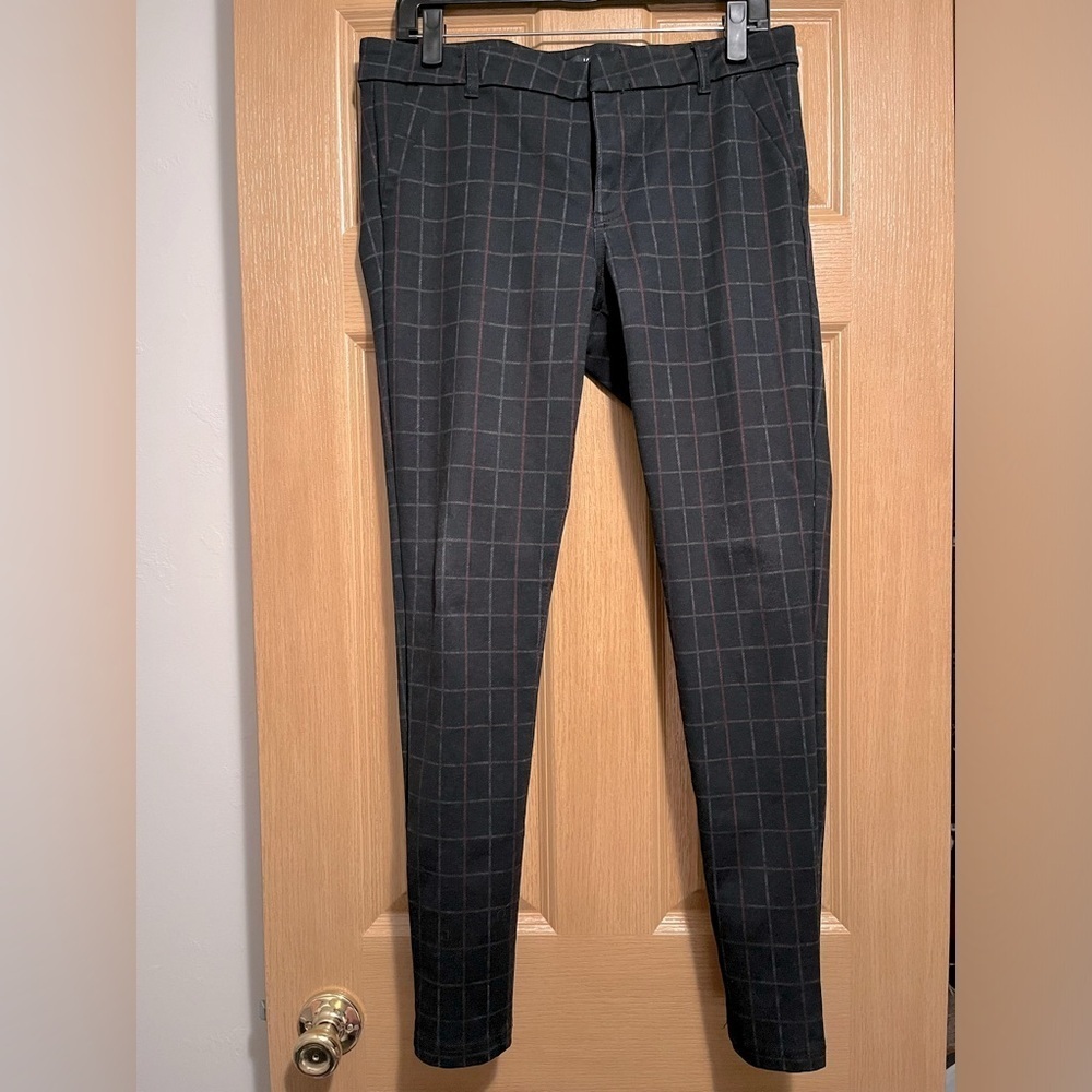 Kut from the Kloth Women's Black Plaid Mia High
Rise Ankle Skinny Pants